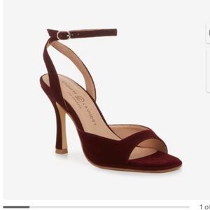 Burgundy velvet heels